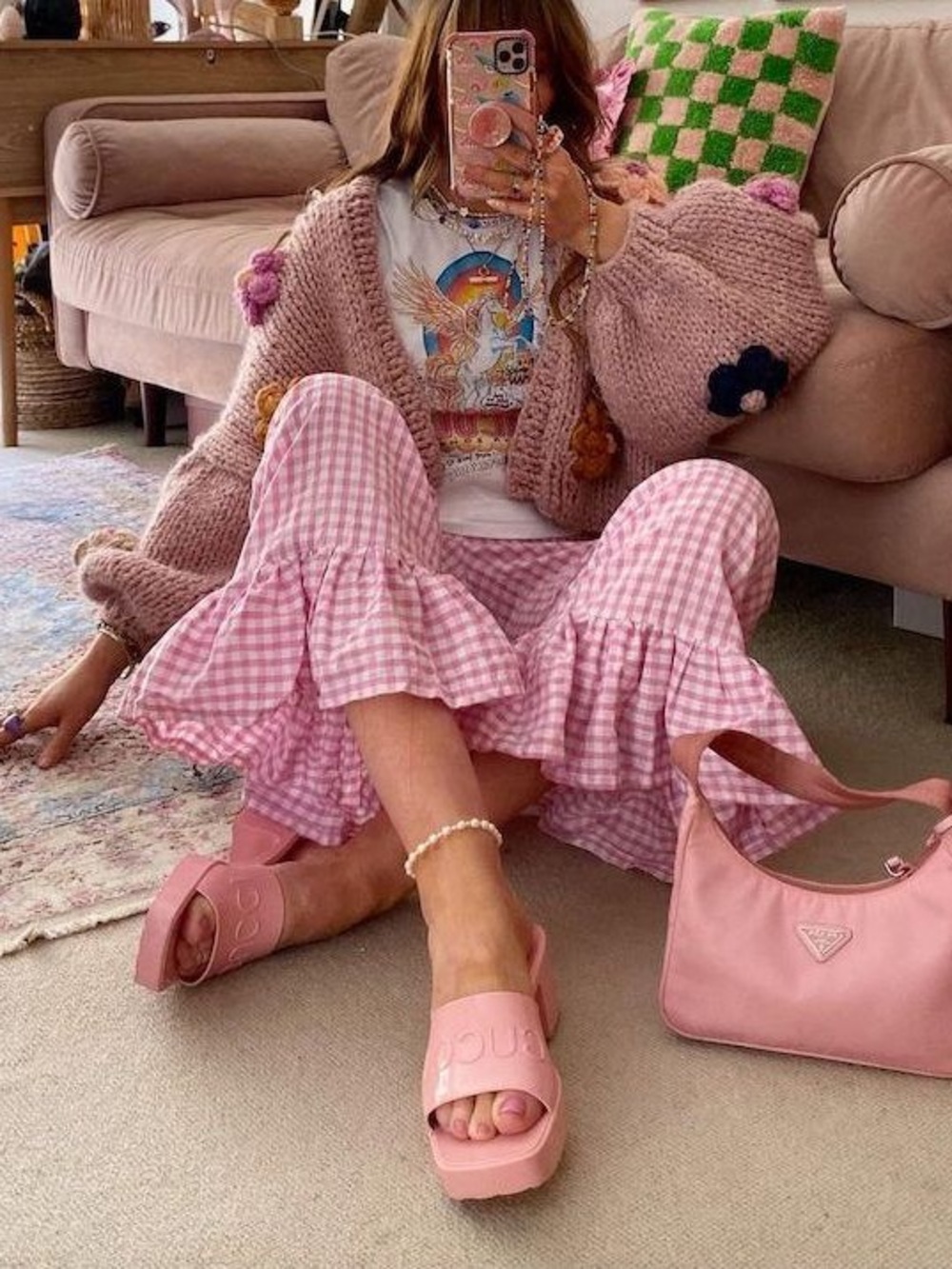 NEW | GUCCI Pink Platform Jelly Logo Slide Sandals Mules sz. 39 Authentic - Picture 8 of 11